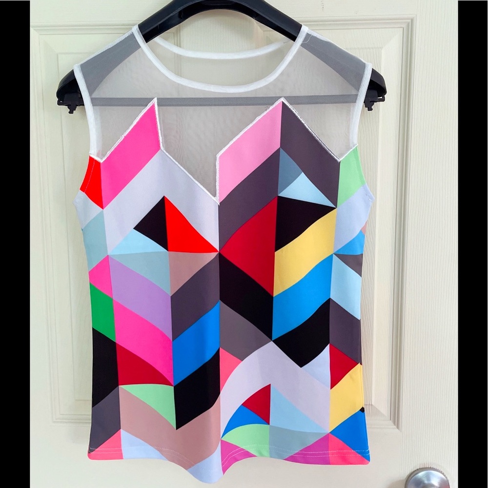 Pixie market Geometry multicolor top